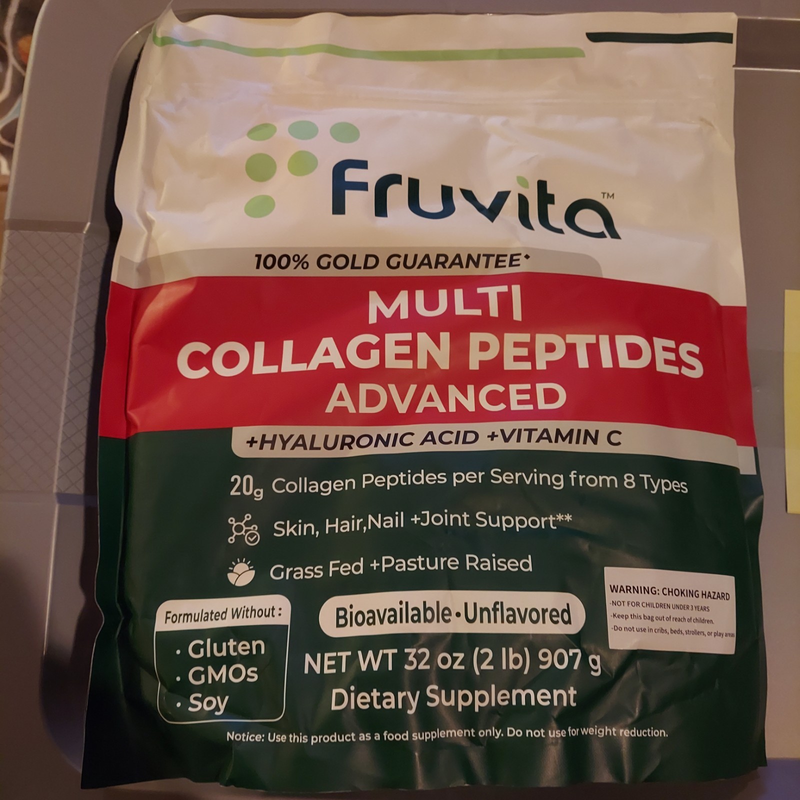 Fruvita Multi Collagen Peptides Advanced Dietary Supplement 32oz Lot of 2 Bags