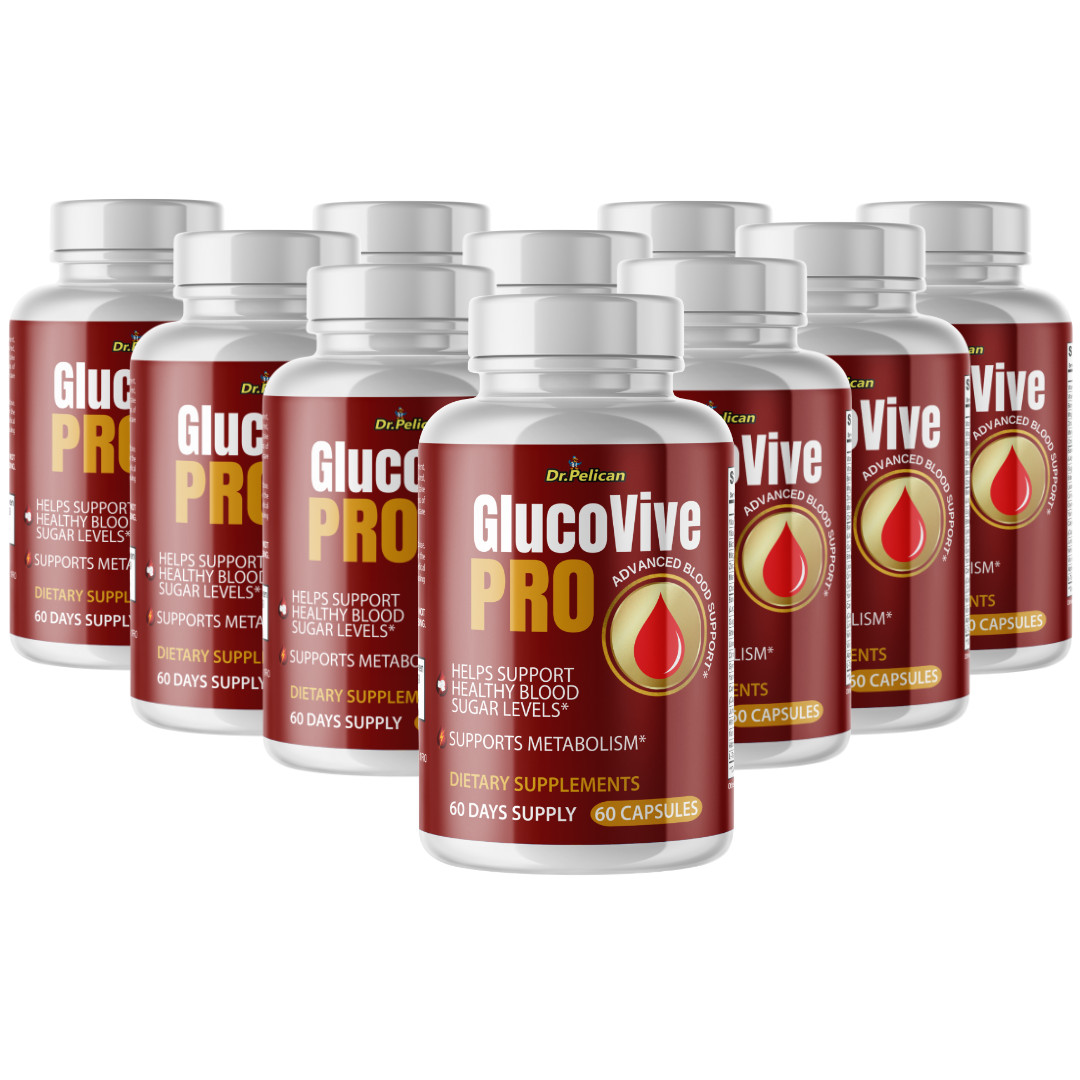 GlucoVive Pro- Blood Support- 10 Bottles- 600 Capsules