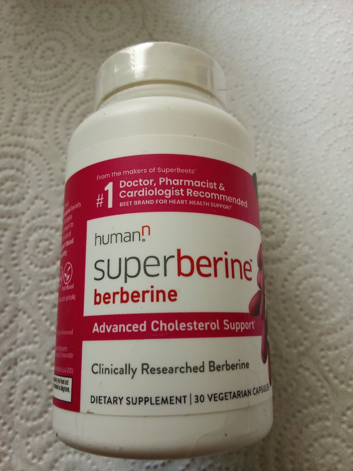 HumanN SuperBerine Berberine 30 Capsules  Exp 2/2026