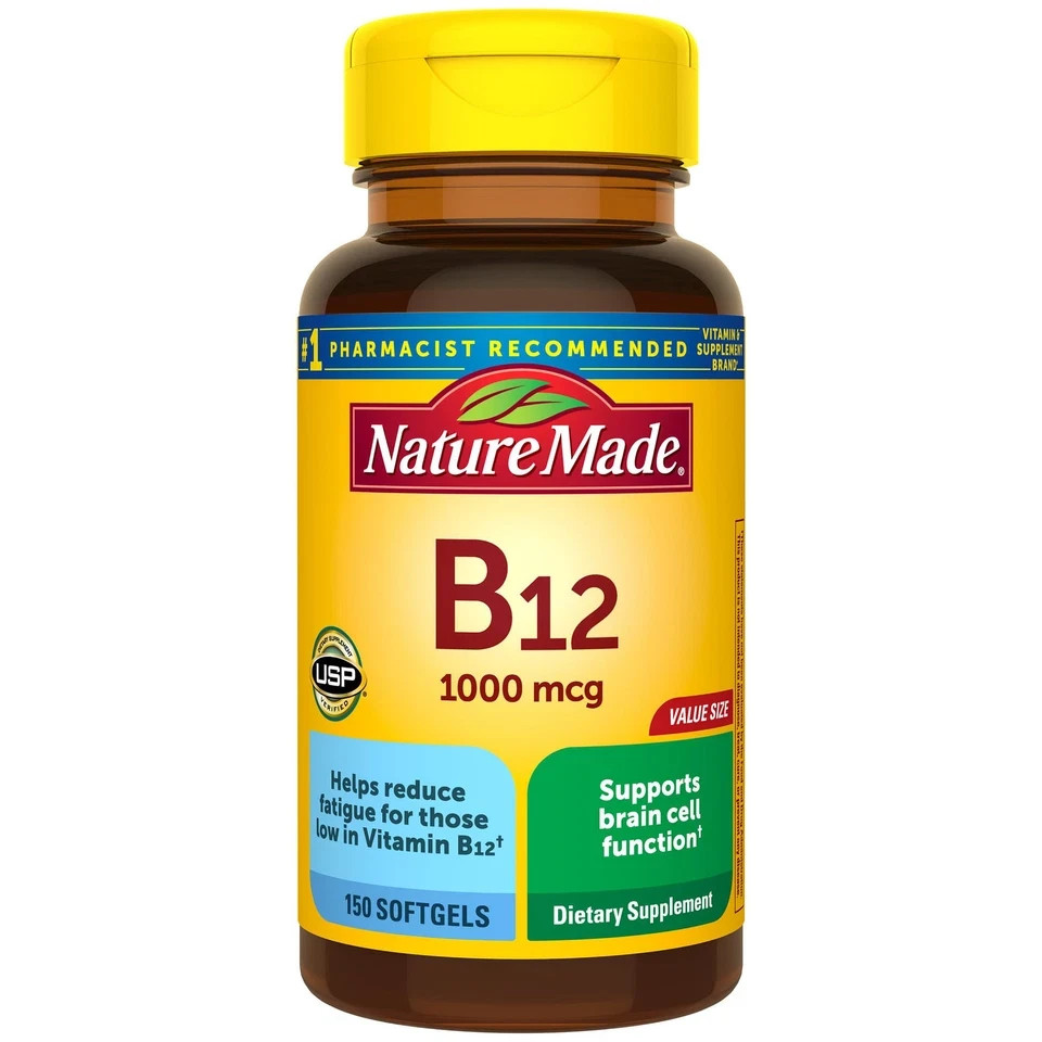 Nature Made Vitamin B12 1000 mcg 150 Count Energy Metabolism Support Softgels