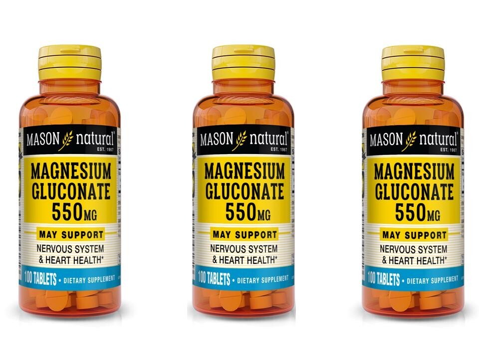 MAGNESIUM GLUCONATE 550 mg /TAB 500 +50MG MORE cholesterol 3 X 100 = 300 TABLETS