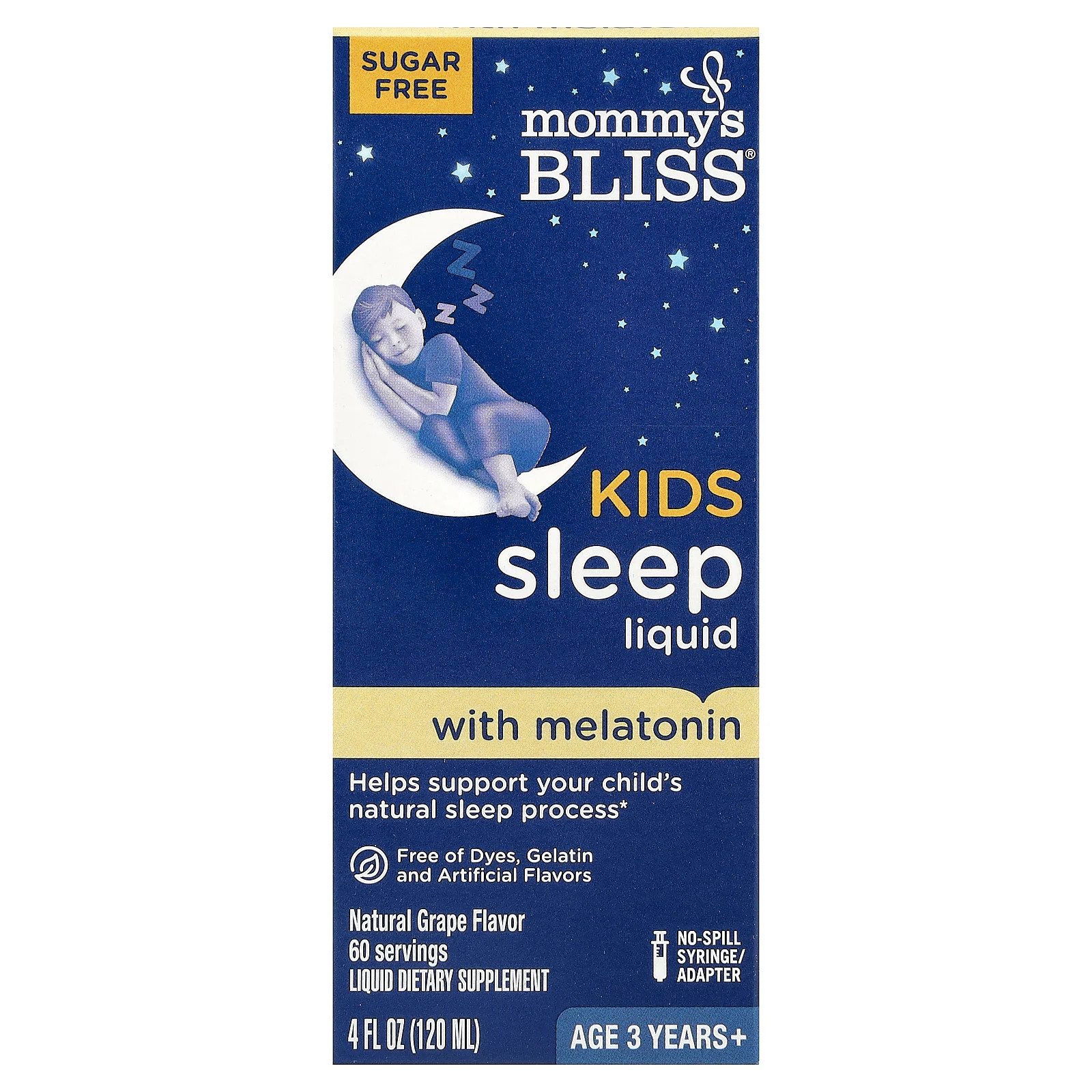 Kids Sleep Liquid with Melatonin, Age 3 Years+, Natural Grape, 4 fl oz (120 ml)