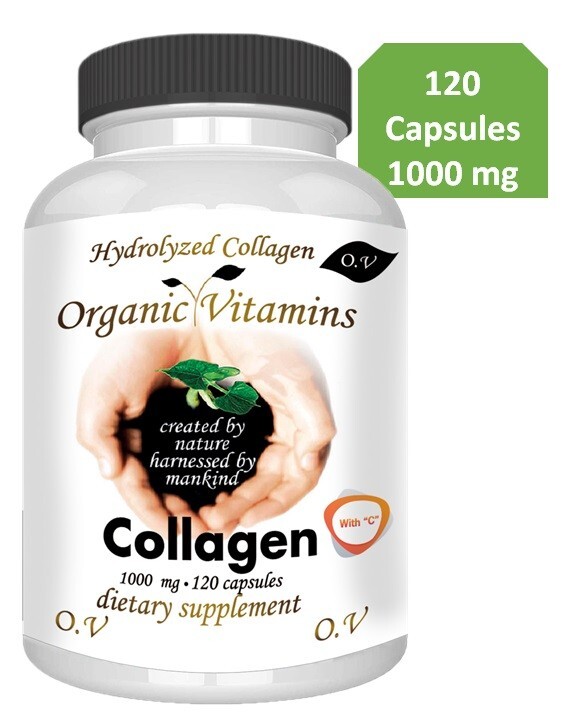 120 Hydrolized Collagen organic capsules colageina 10, colagen no biotine