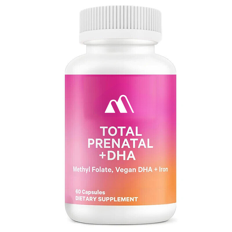 60 Capsules Prenatal Vitamin DHA, Folic Acid, Iron, Choline, and Vitamin B12