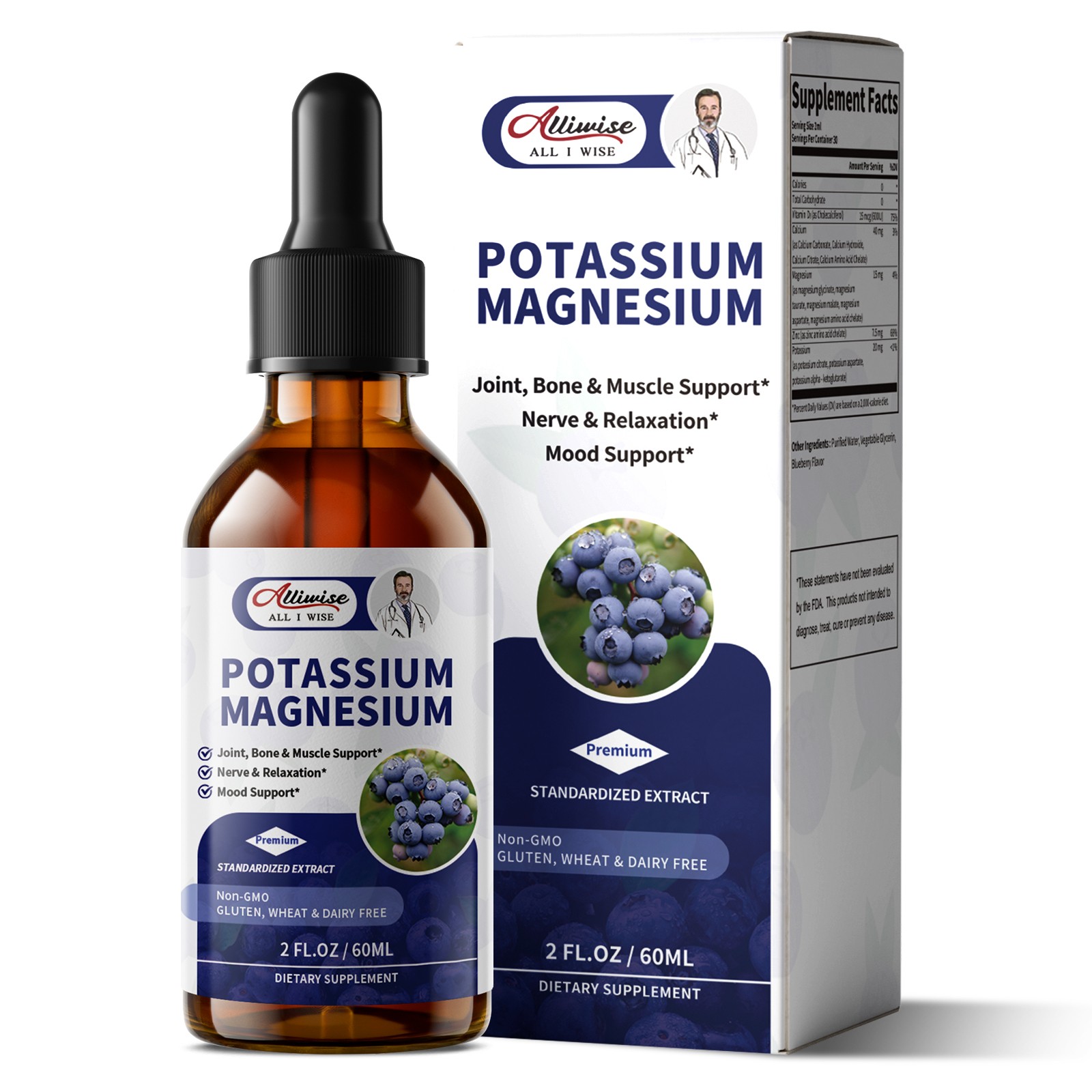 Potassium Magnesium Drops High Absorption,Improved Sleep,Stress & Anxiety Relief