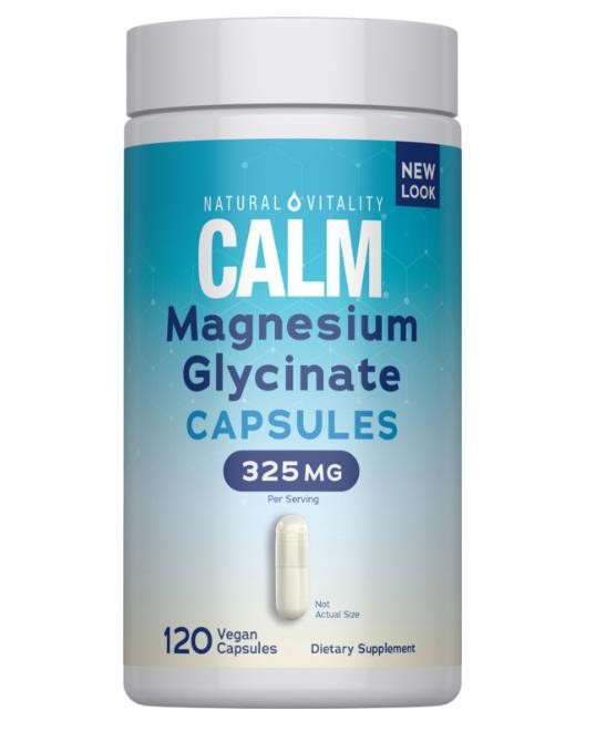 CALM Magnesium Glycinate 325mg | 120 Vegan Capsules | by Natural Vitality