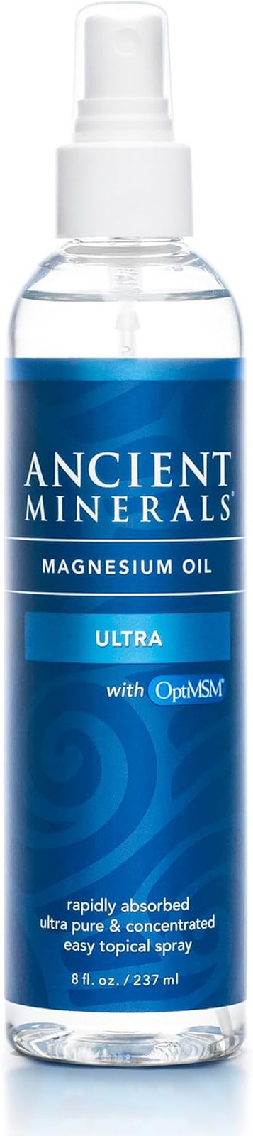 Ancient Minerals Magnesium Oil Spray Ultra with MSM – a Pure Zechstein Topical