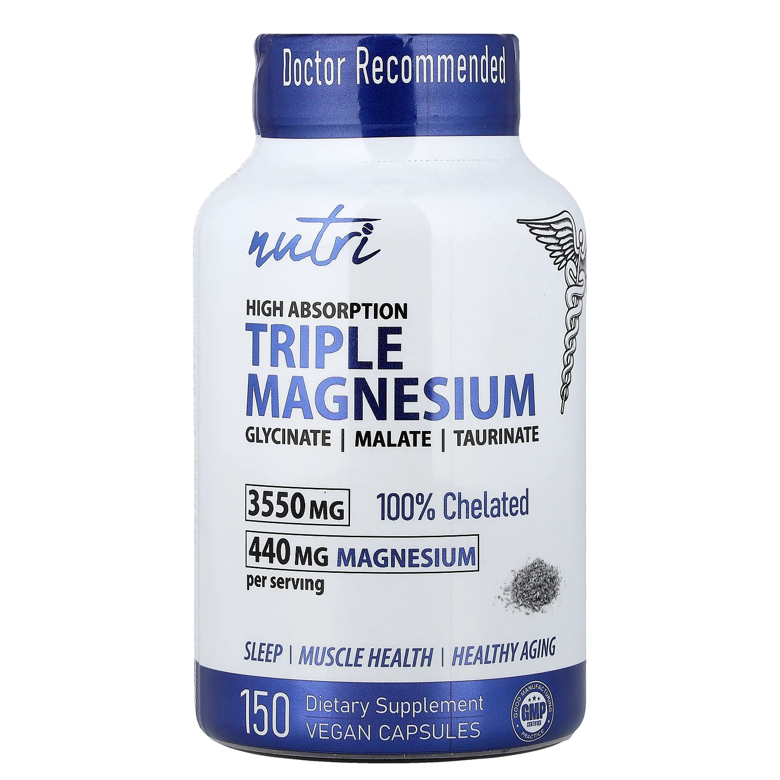 Triple Magnesium, High Absorption, 150 Vegan Capsules