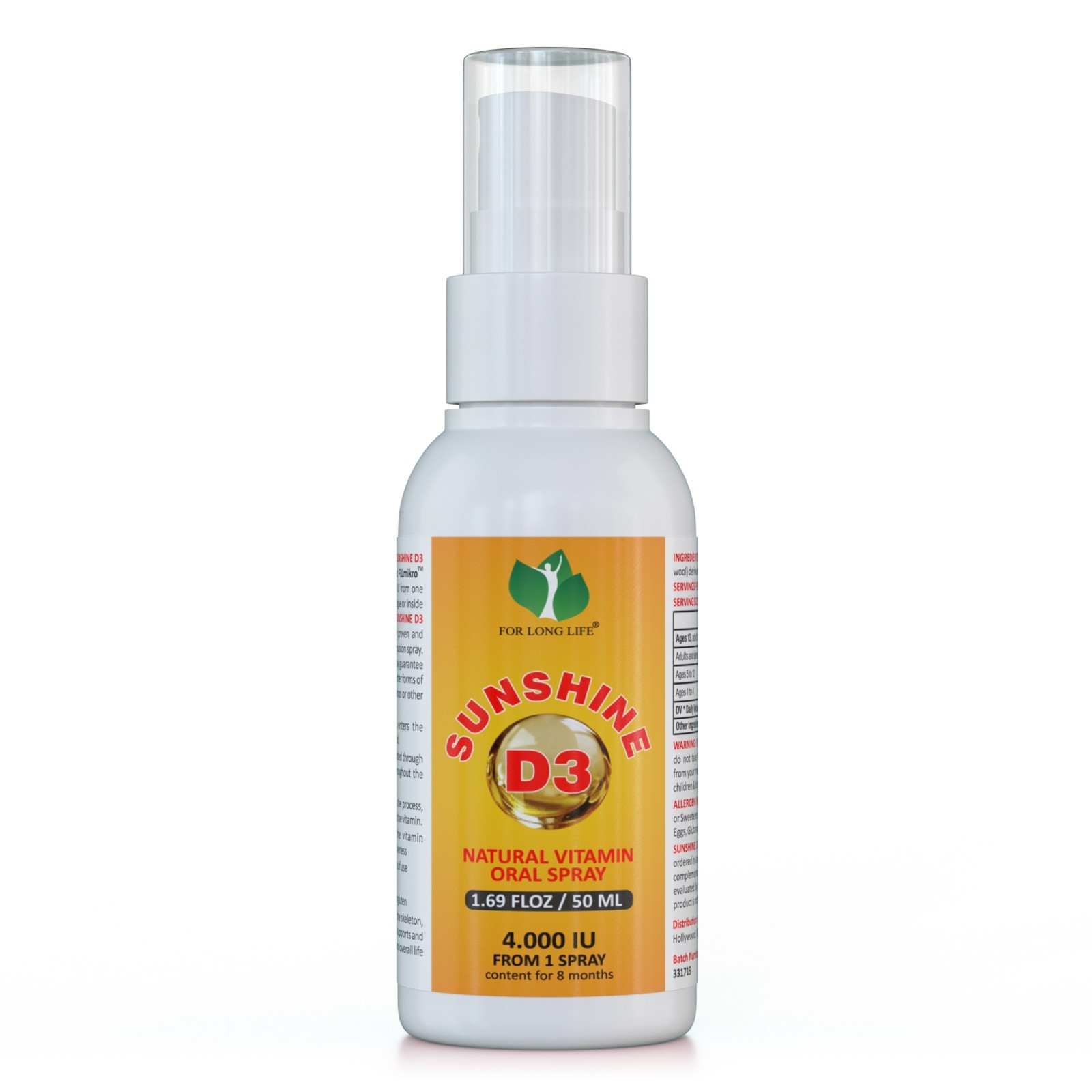 D3 SUNSHINE 4000 IU – Vitamin D3 for Bone, Teeth & Immune Health – 100% Natural