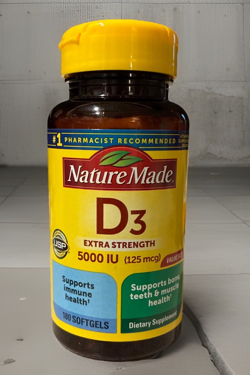 Nature Made Extra Strength Vitamin D3 5000 Iu Softgels 180 Count Support Health