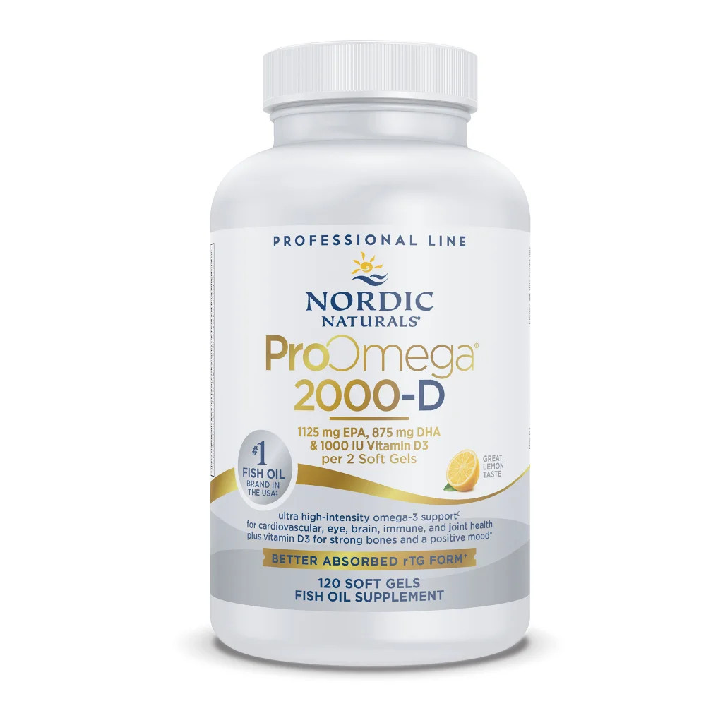 Nordic Naturals ProOmega 2000-D – Concentrated Omega-3s with Vitamin D3, 120 Ct