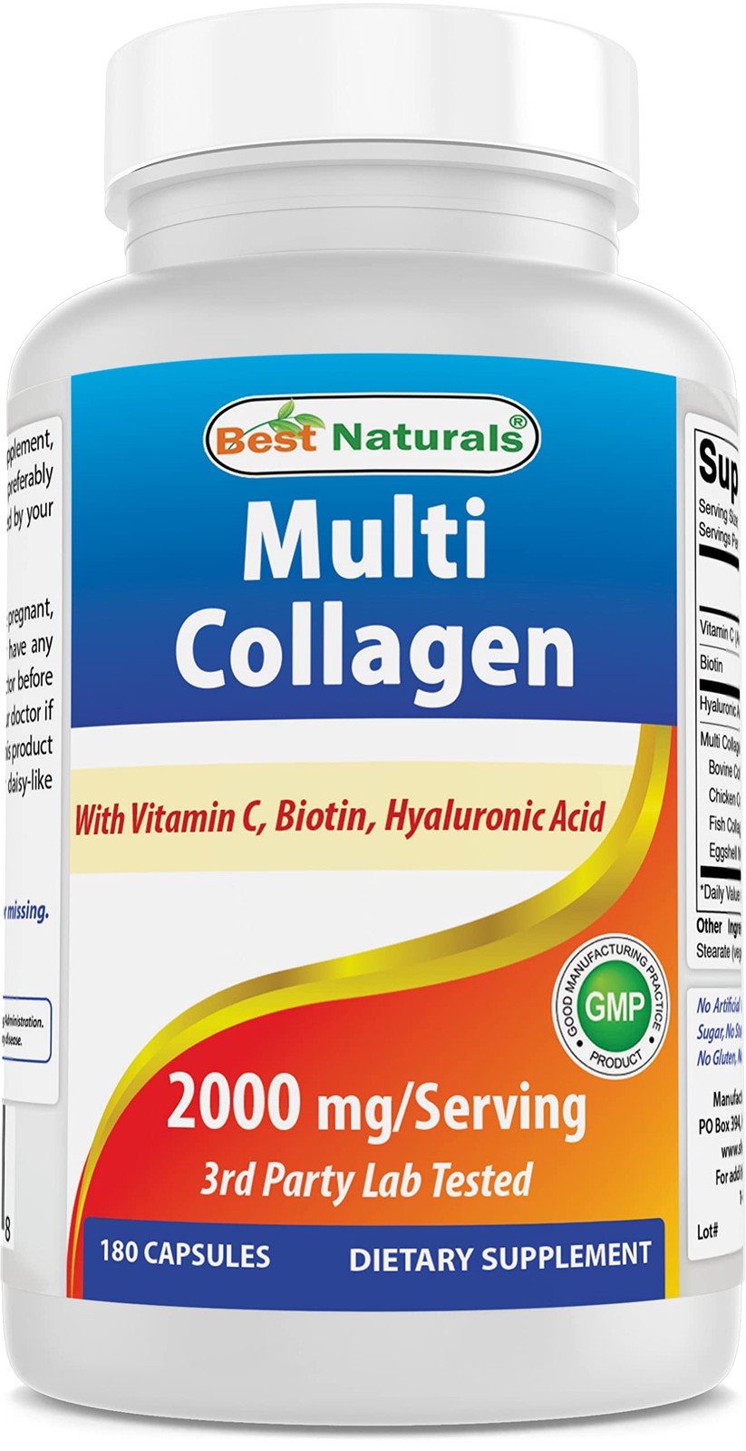 Multi Collagen Pills 2000mg Hair Skin Nails w/ Biotin & Vit C Made in USA 180 Ct