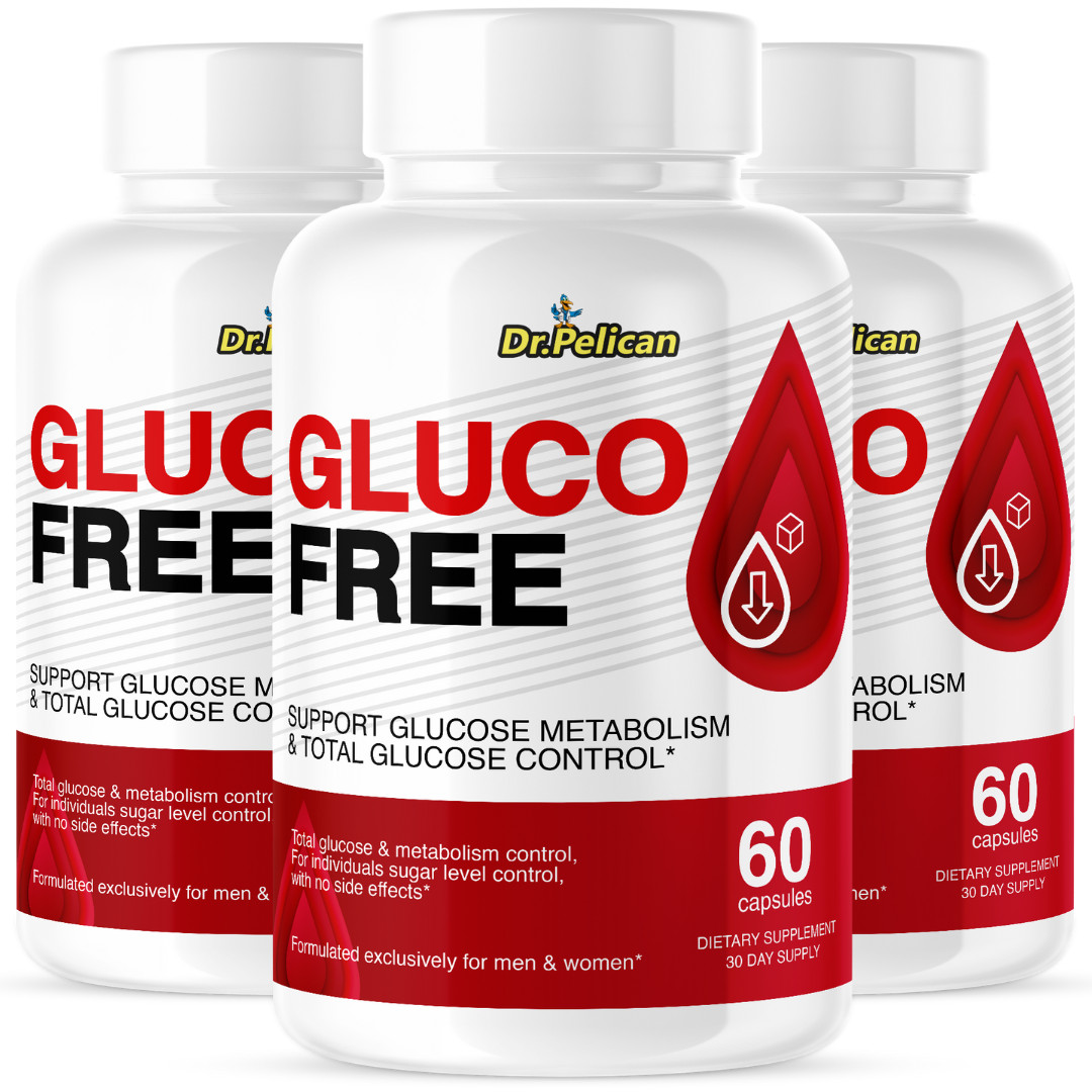 Gluco Free- Cardiovascular Health, Blood Pressure & Sugar Support- 3 Bottles