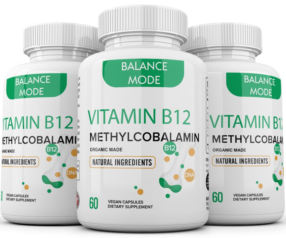 3 Bottles Vitamin B12 Methylcobalamin 2000mcg 180 Capsules – Vegetarian Caps USA