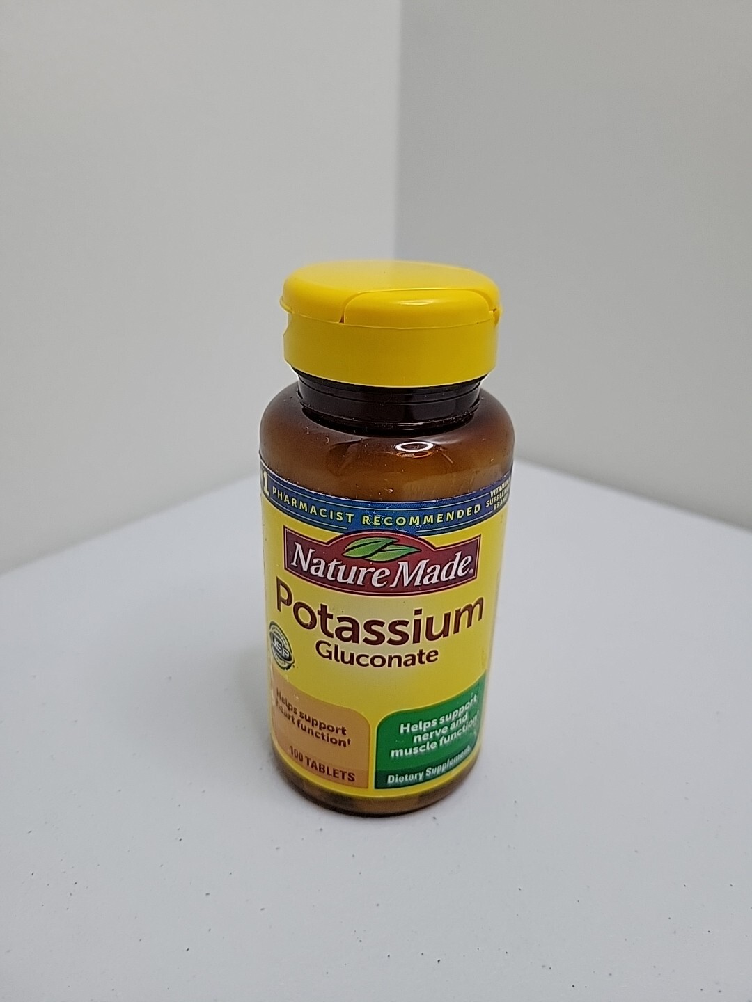 Nature Made Potassium Gluconate 100 Tablet Dietary Supplement 550mg Exp 09/2027