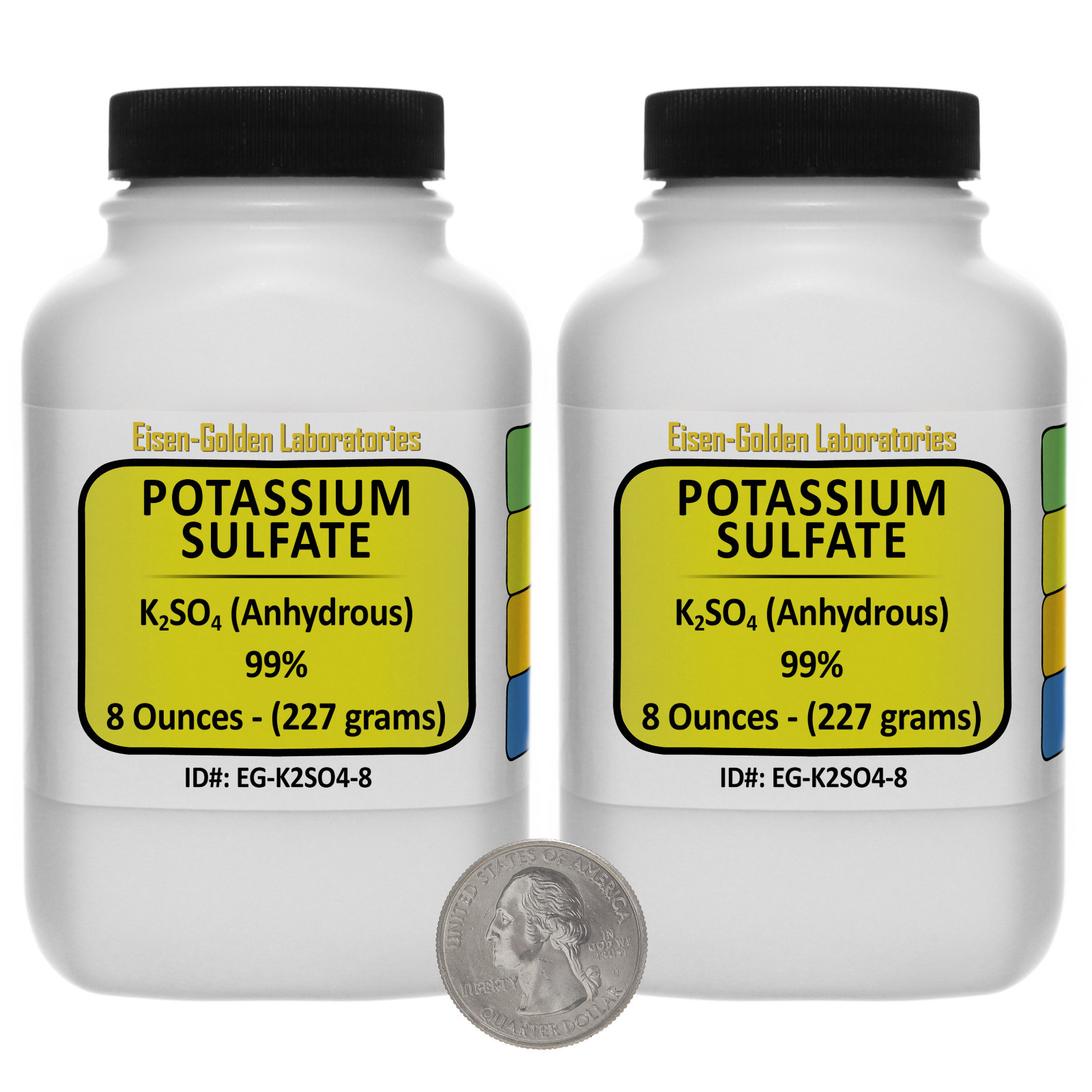 Potassium Sulfate [K2SO4] 99% Reagent Grade Crystals 1 Lb in Two Bottles USA