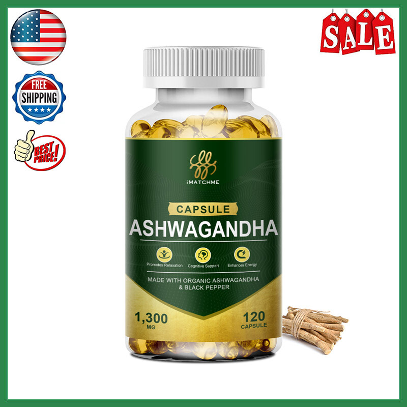 Organic Ashwagandha with Black Pepper Root Powder, Natural Anti-Anxiety Relief