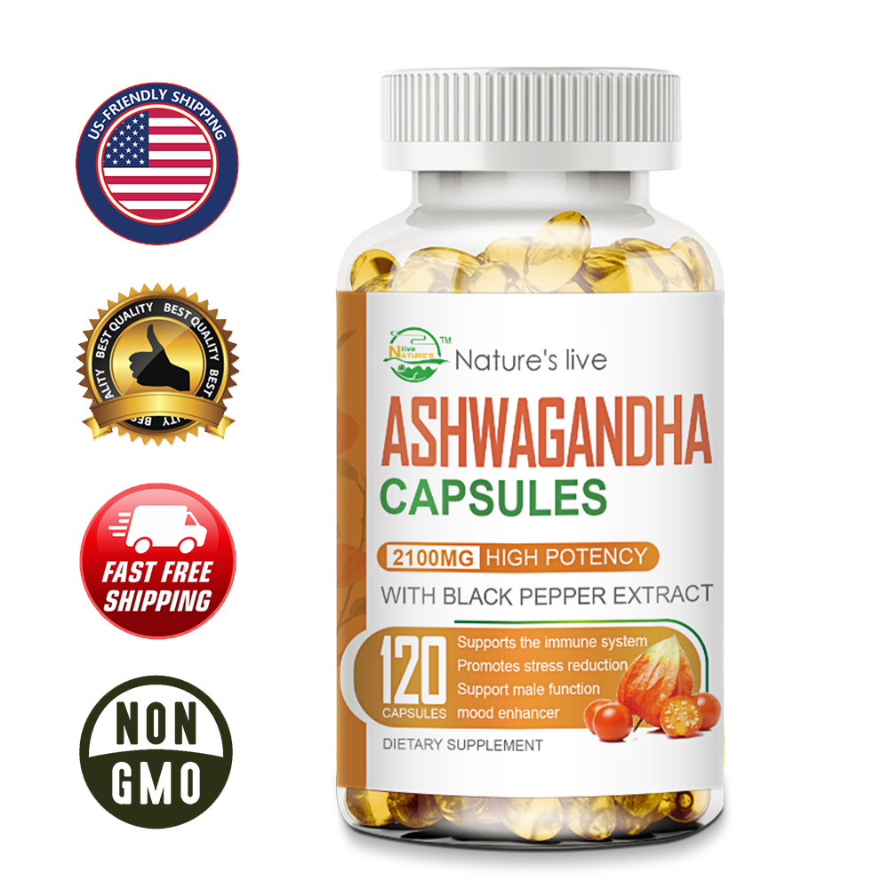 Ashwagandha 2100mg – 120 Veggie Softgels – Natural Stress & Anxiety Support