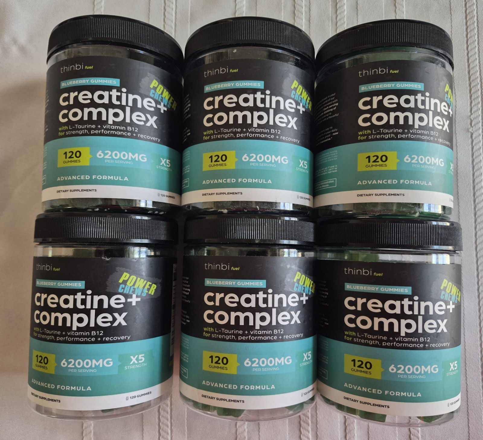 6)ThinBi Fuel Creatine Monohydrate Gummies Complex 6200mg~ 120 Gummies per