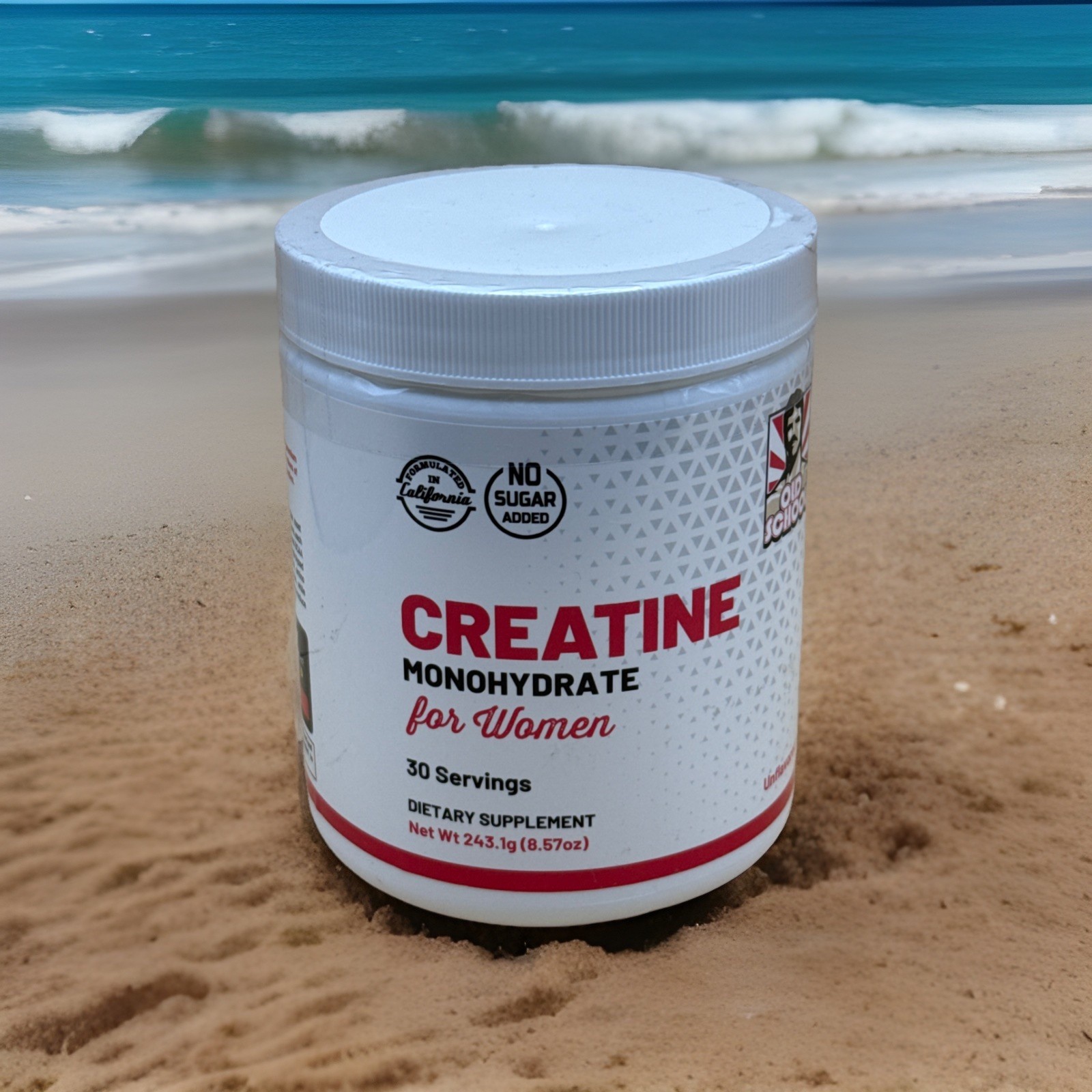 Old School Creatine Monohydrate Powder for Women 30 servings unflavored