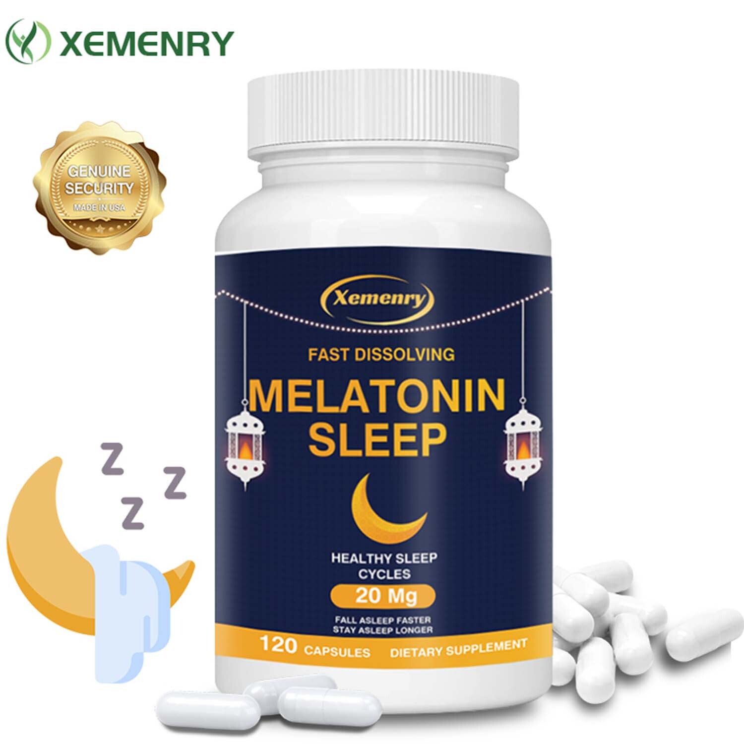 Melatonin 20mg – Provides Natural Sleep Support, Promotes Calmness & Relaxation