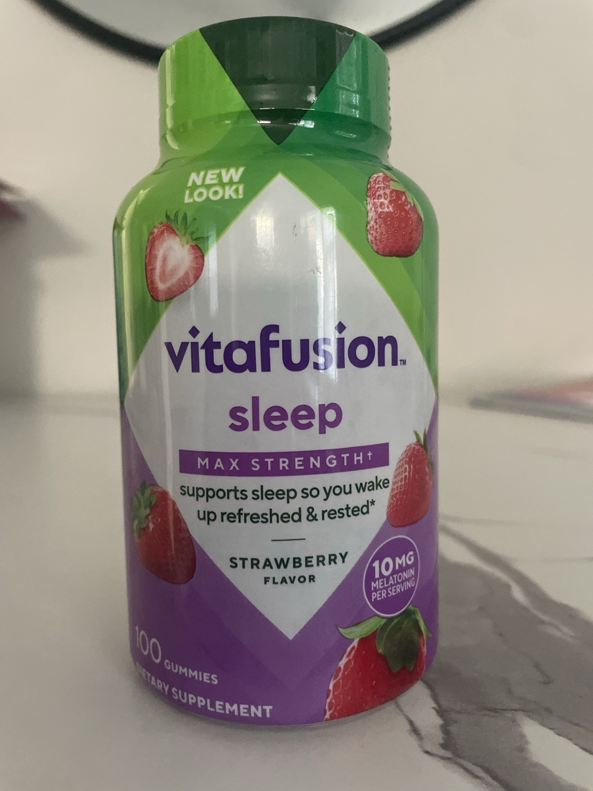 Vitafusion Melatonin Max Strength Gummies Strawberry 10mg 100 Gummies