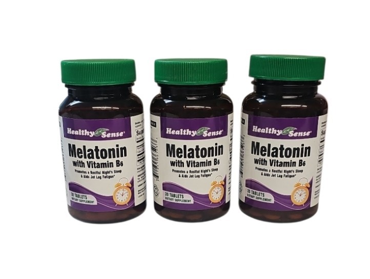 3 Pack Healthy Sense Melatonin 3 mg with Vitamin B (20 Tablets ea = 60 Tablets)