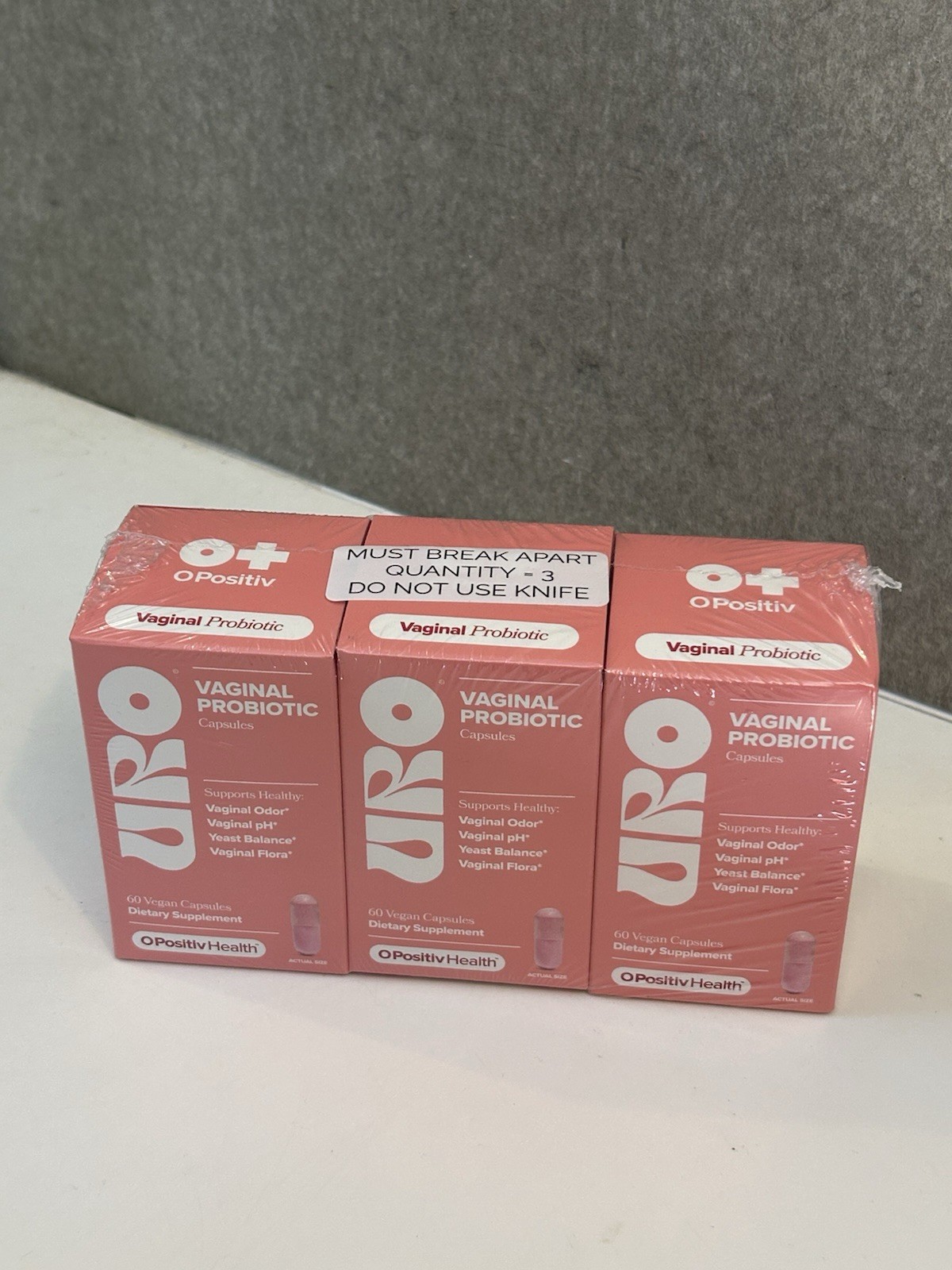 O Positiv URO Vaginal Probiotic – 3 Pack (Sealed, 180 Capsules)