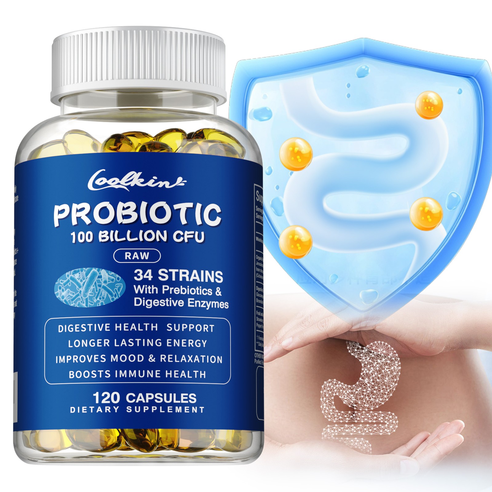 Probiotics 100 Billion CFU – Gas,Constipation & Bloating Relief,Digestive Health