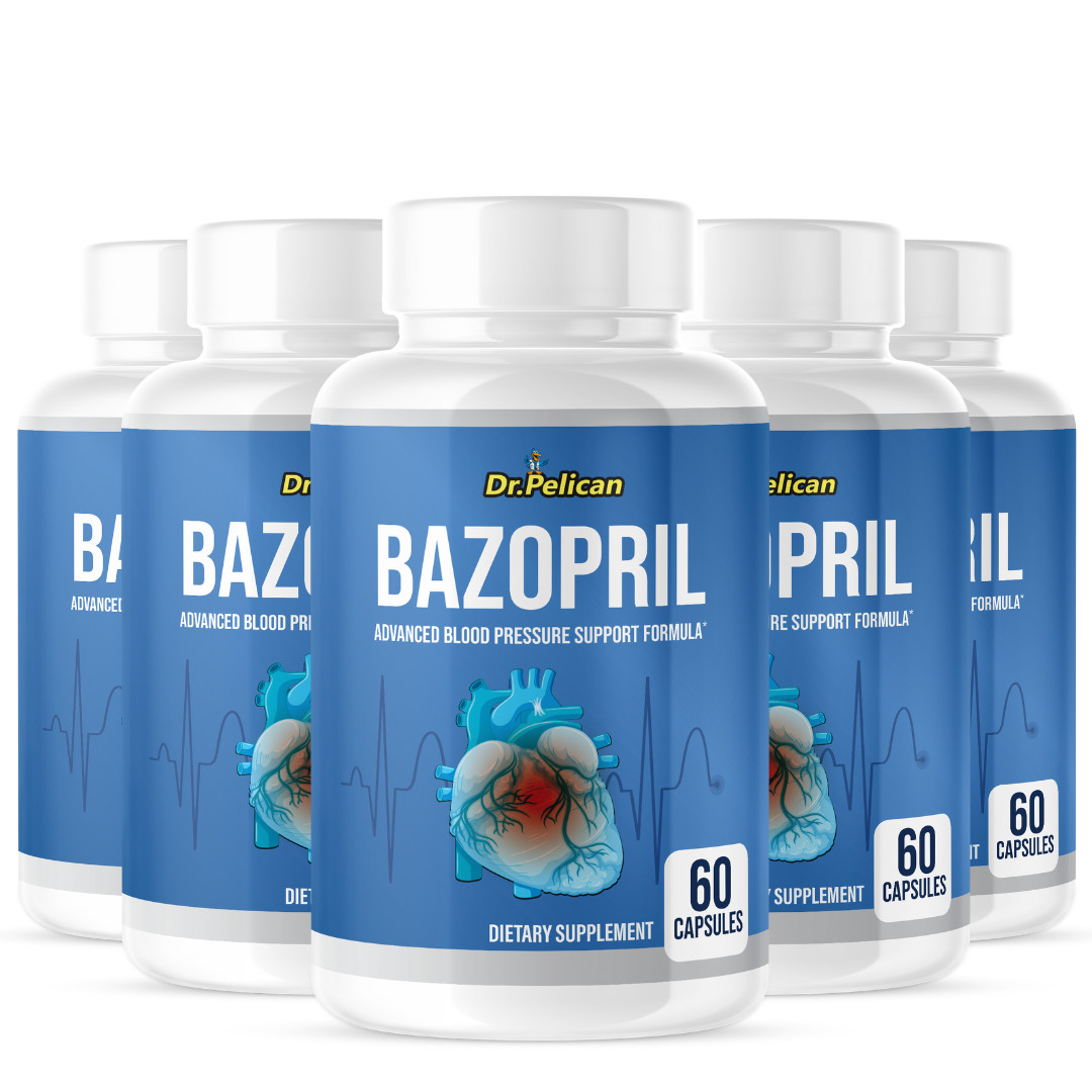 Bazopril- Blood Support- 5 Bottles- 300 Capsules