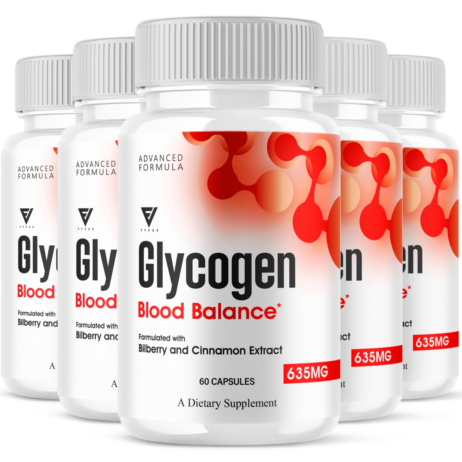 (5 Pack) Glycogen Blood Balance Supplement Glycogen BloodBalance (300 Capsules)