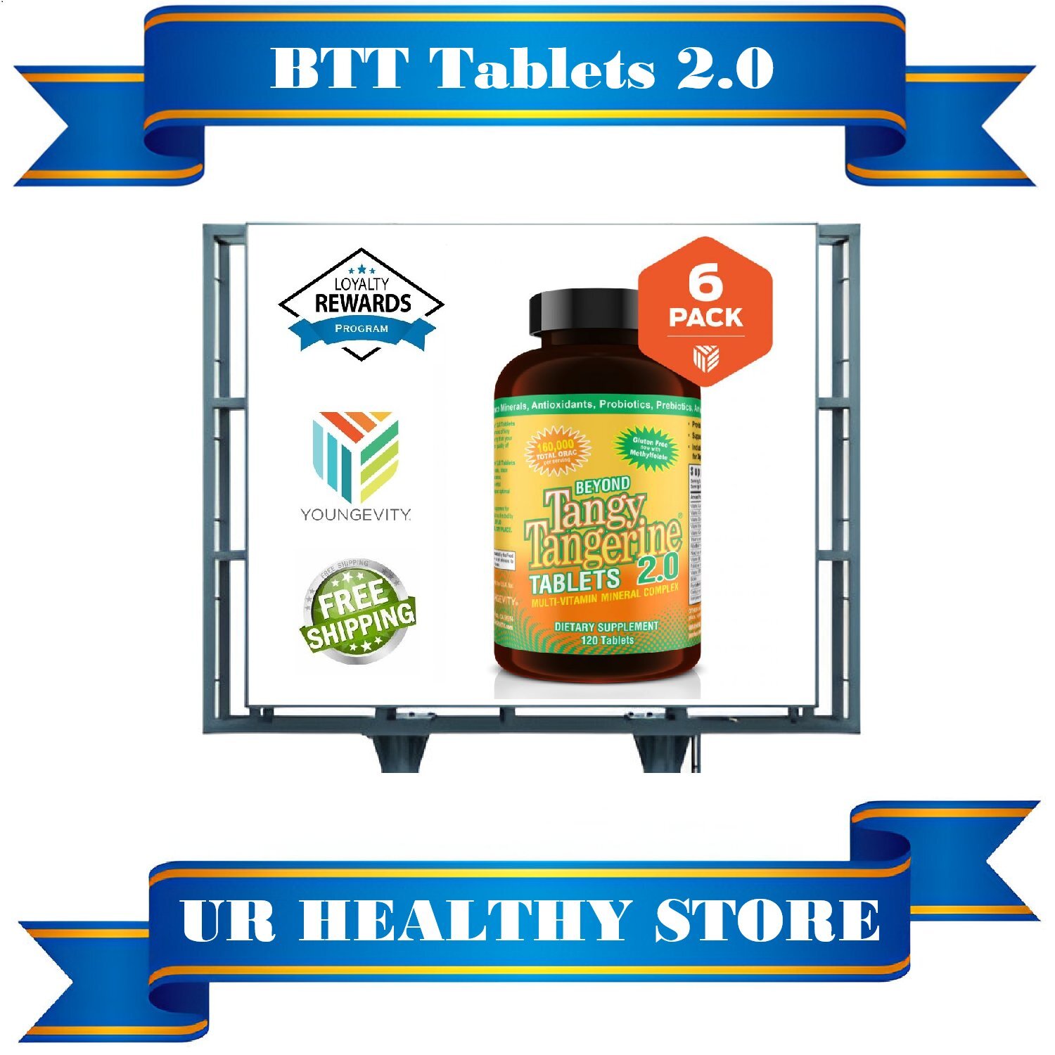 Youngevity Beyond Tangy Tangerine 2.0 120 Tablets (6 PACK) – BTT Supplement