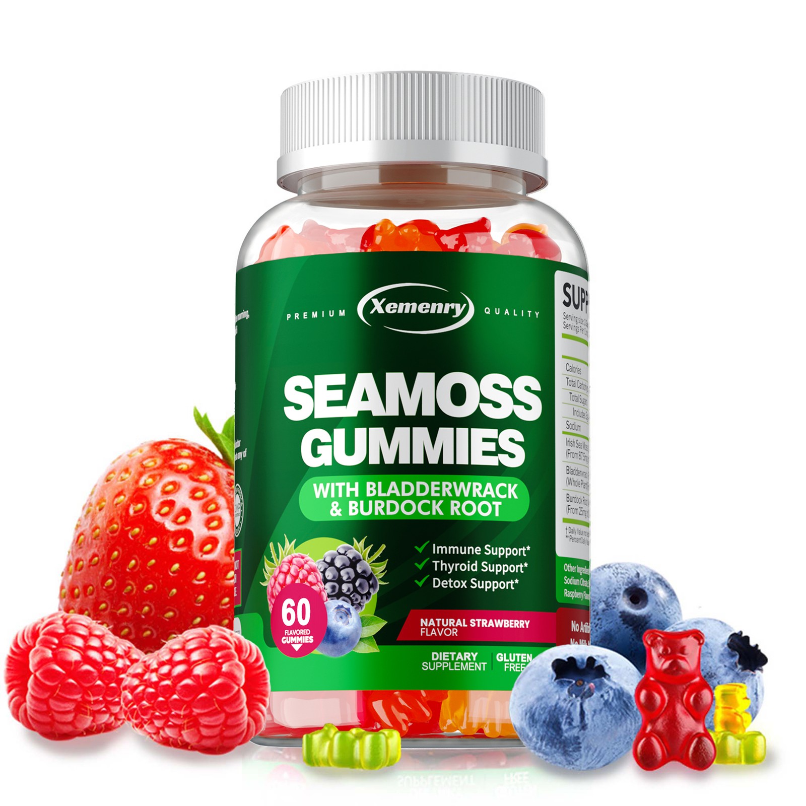 Seamoss Gummies 3000mg – Detox,Thyroid Health, Digestive and Immune Support