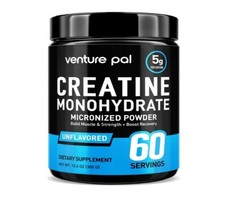 Venture Pal Micronized Creatine Monohydrate Powder 5000mg 60 Servings Unflavored