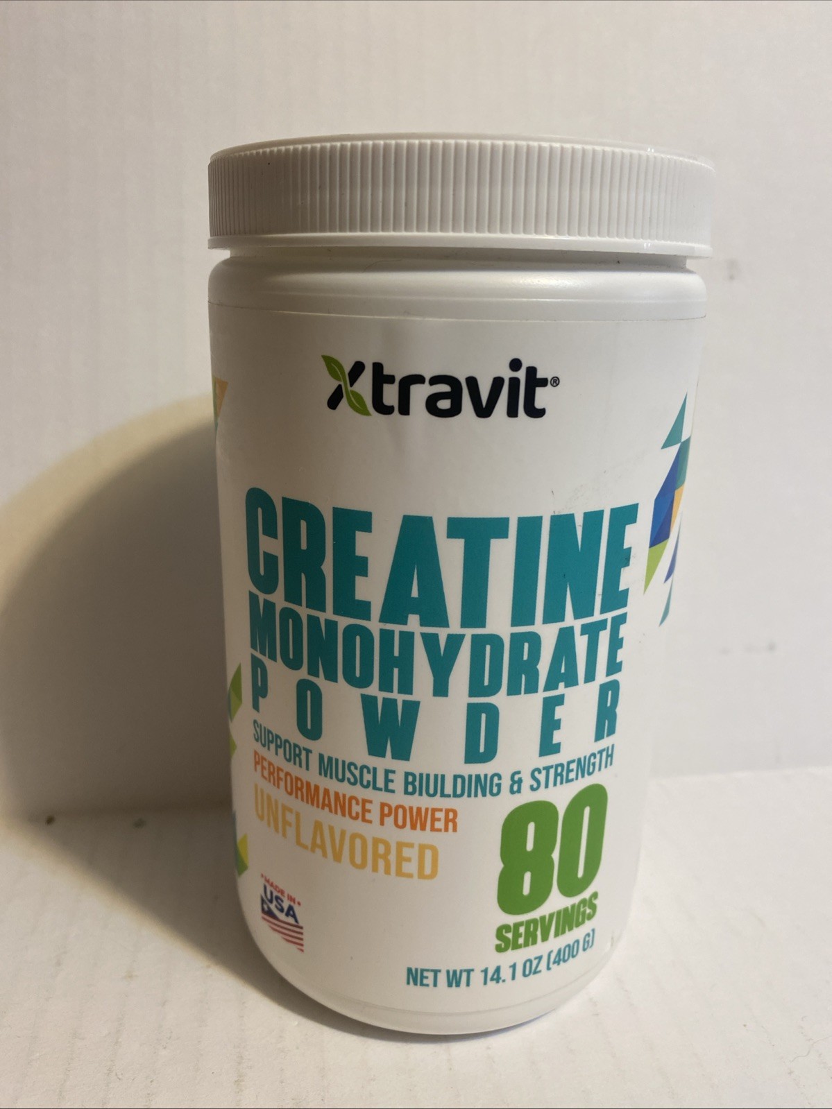 Travit Creatine Monohydrate Powder. Unflavored. 80 Servings. 14.1 Oz