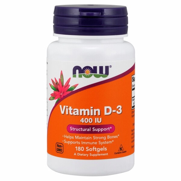 Vitamin D-3 400 IU 180 Softgels By Now Foods