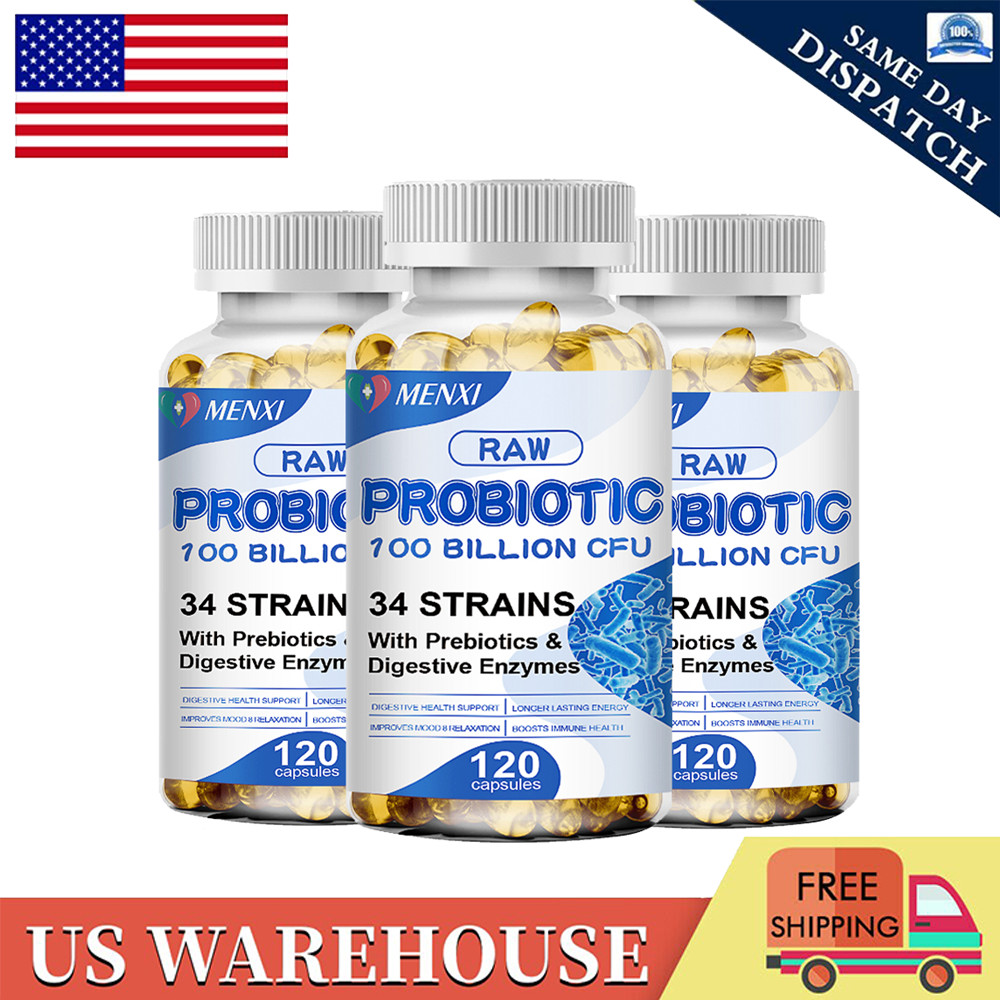 Probiotics 100 Billion CFU 360 Pills for Digestive & Immune Gut Health Support