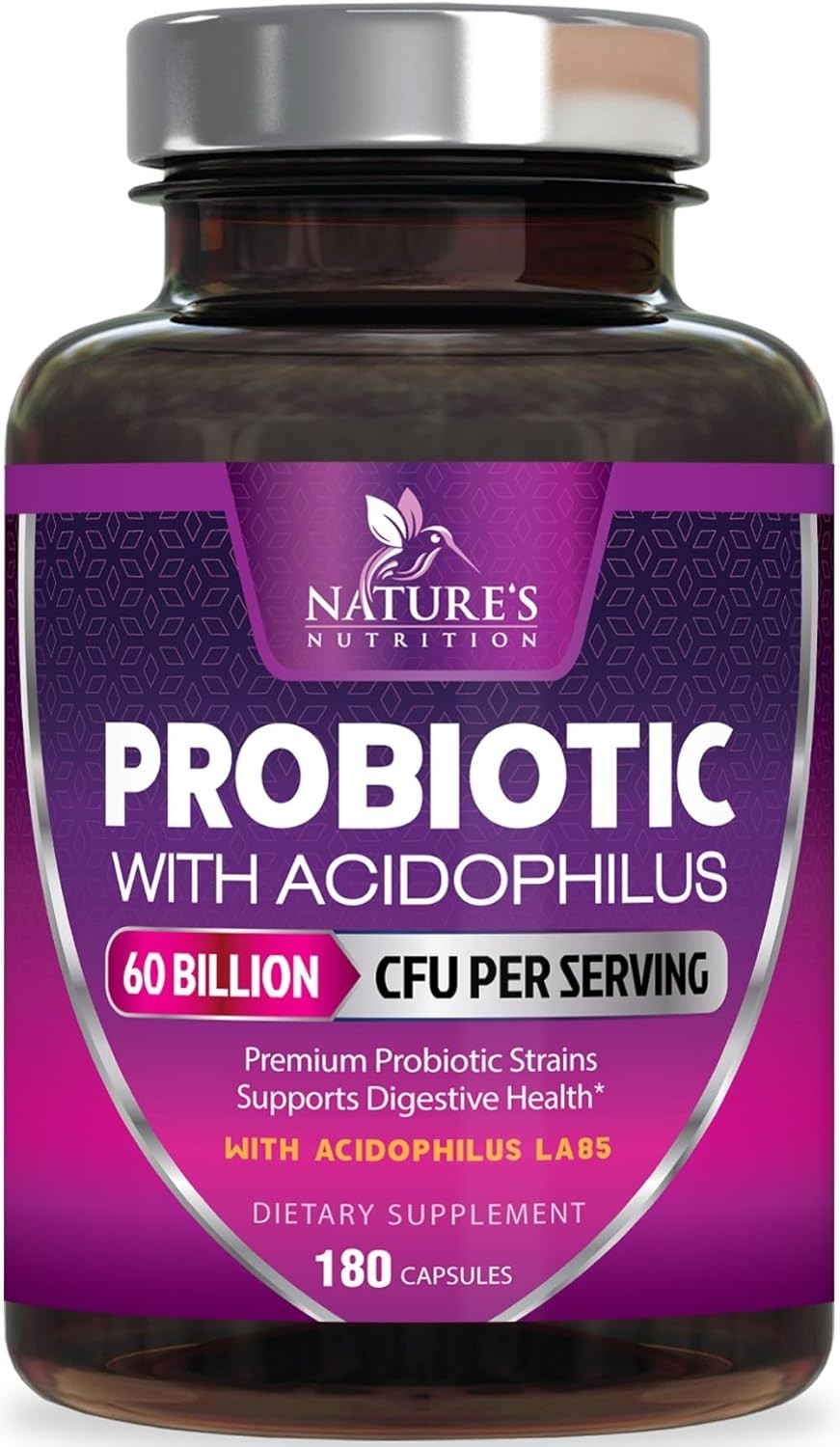 Probiotics 60 Billion CFU per Serving – 10 Strains + Prebiotics – Digestive Heal