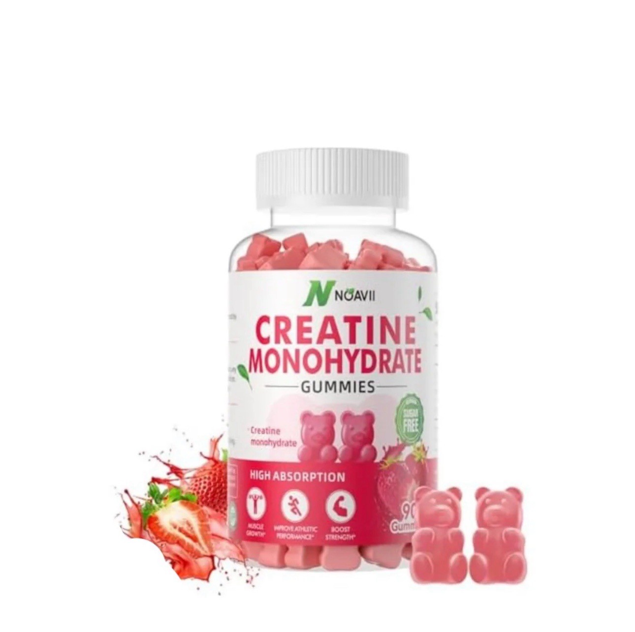 Creatine Monohydrate Gummies Strawberry  2 PACK, 180 total Gummies  exp 11/2027