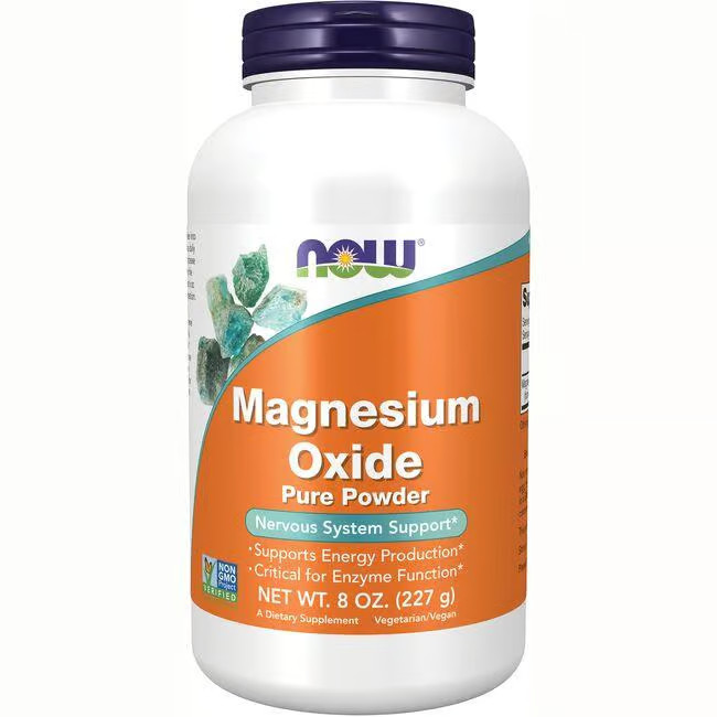 NOW Foods Magnesium Oxide Pure Powder 8 oz Pwdr