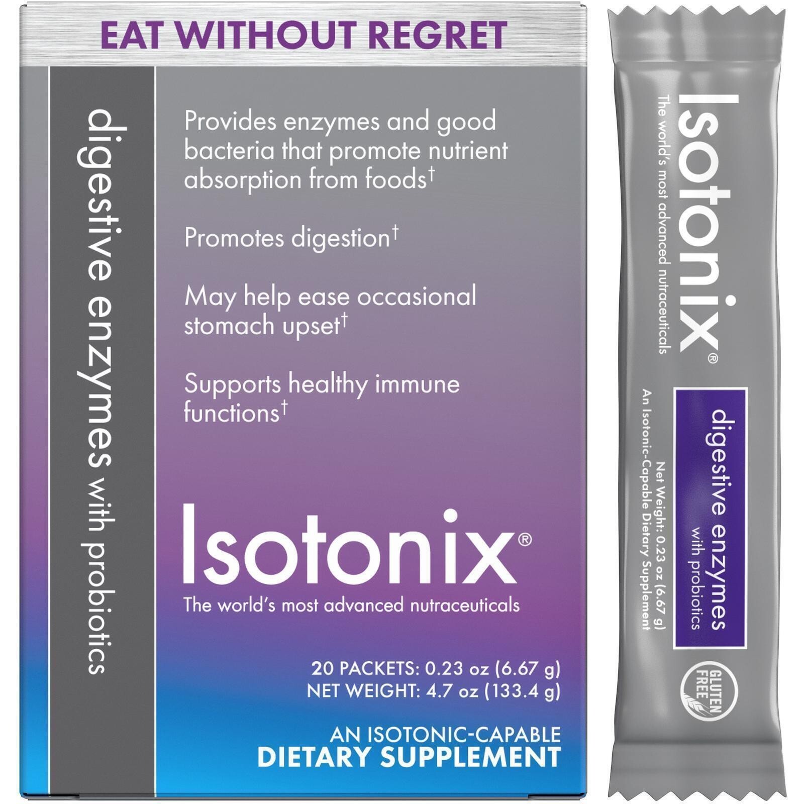 Isotonix Digestive Enzymes with Probiotics Packets | 20 Packets | DigeZyme & CFU