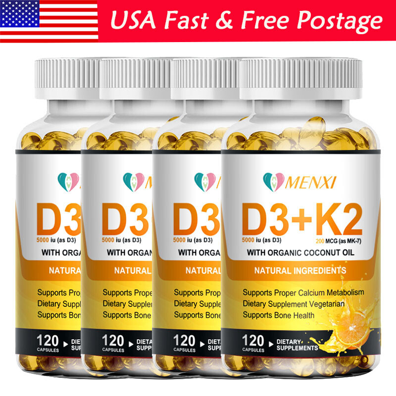 Vitamin K2 (MK7) with D3 5000 IU Supplement, BioPerine Capsules, Immune Health