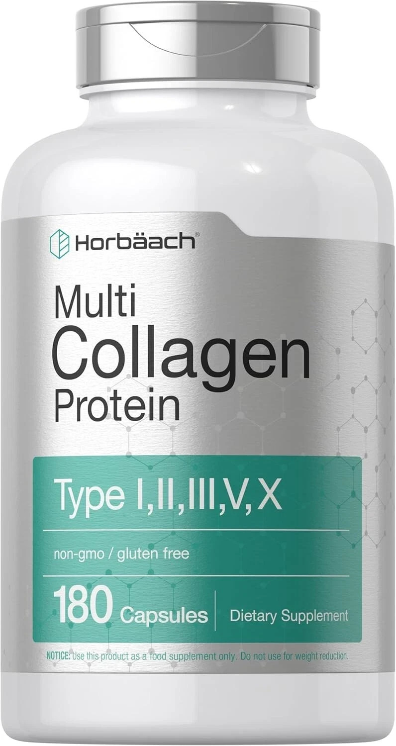 Multi Collagen Protein 2000mg | 180 Capsules | Type I, II, III, V, X | Horbaach