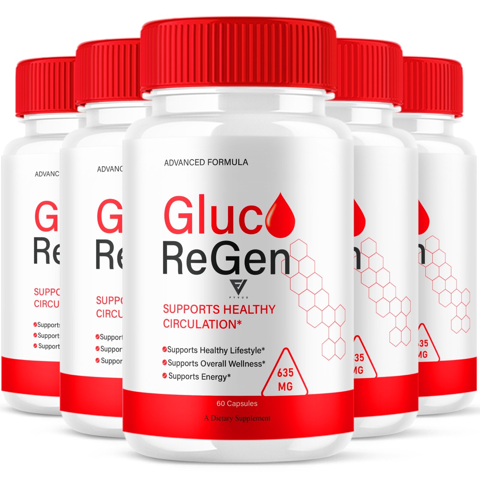 (5 Pack) Gluco ReGen Glycogen Support Supplement GlucoReGen Pills (300 Capsules)
