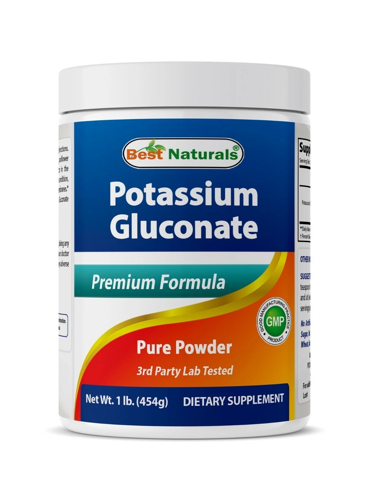 Best Naturals Potassium Gluconate Powder – 1 lb Container