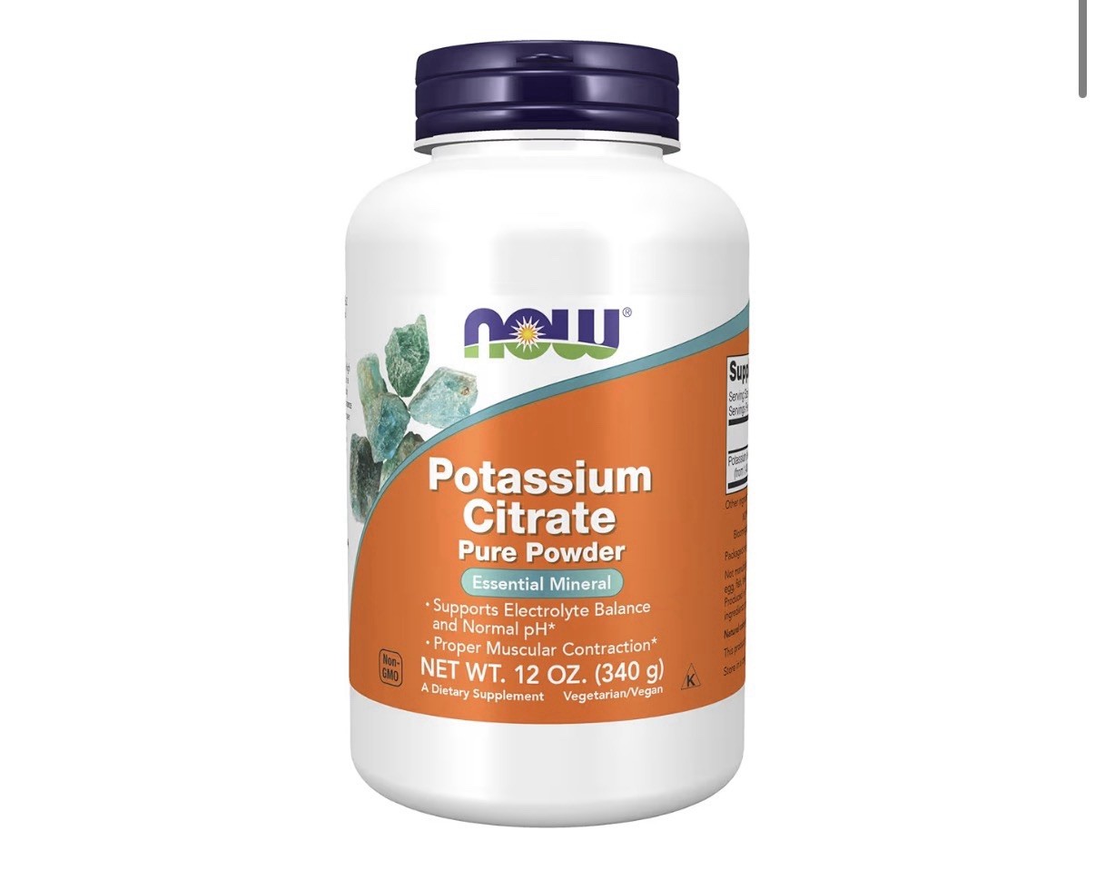 Now Foods Potassium Citrate Pure Powder 12 oz 340 g GMP Quality Assured , Vegan,