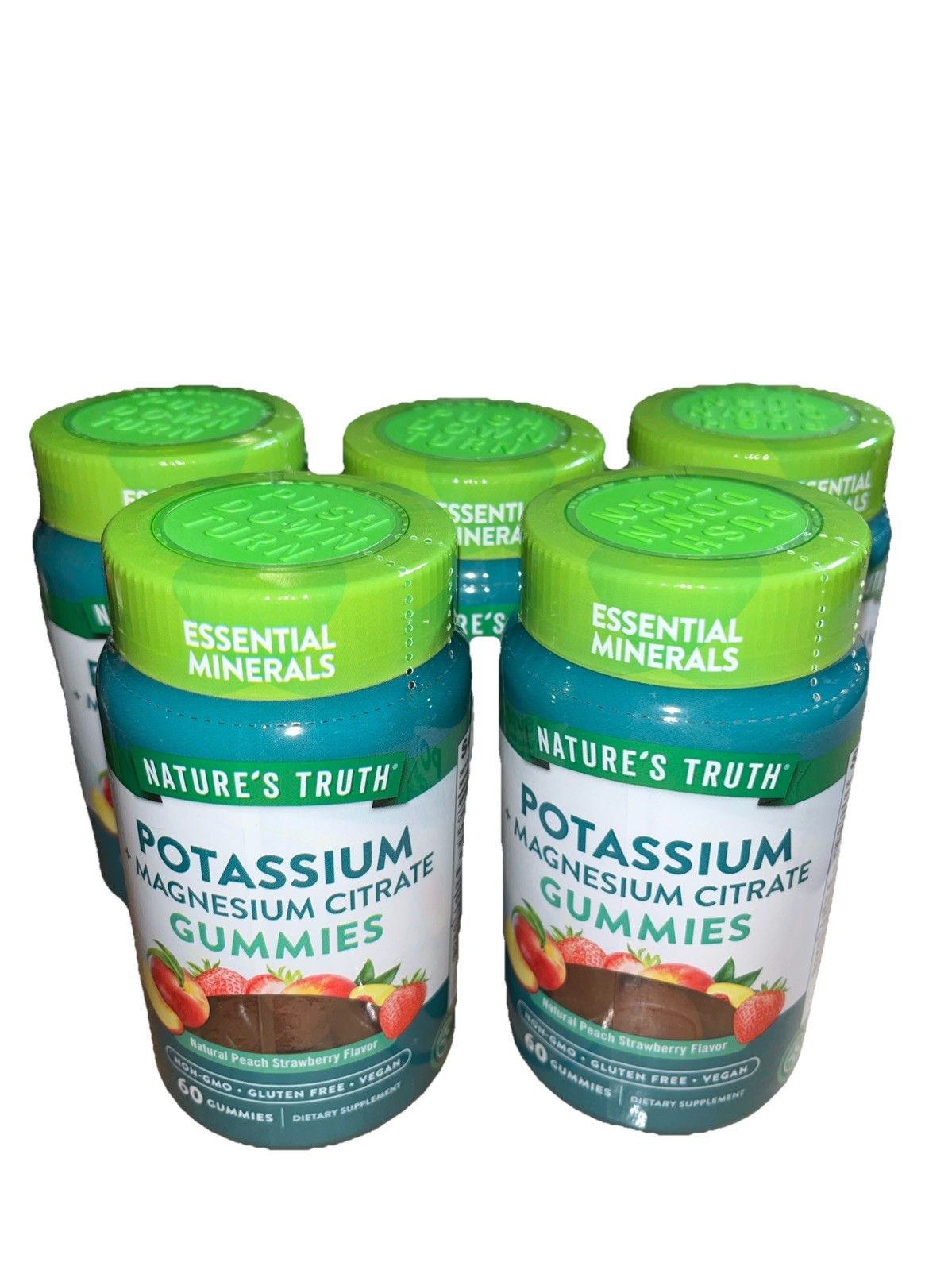 (5)Potassium Magnesium Citrate Gummies Vegan, Non-GMO & GlutenFree Exp 12/31/25+