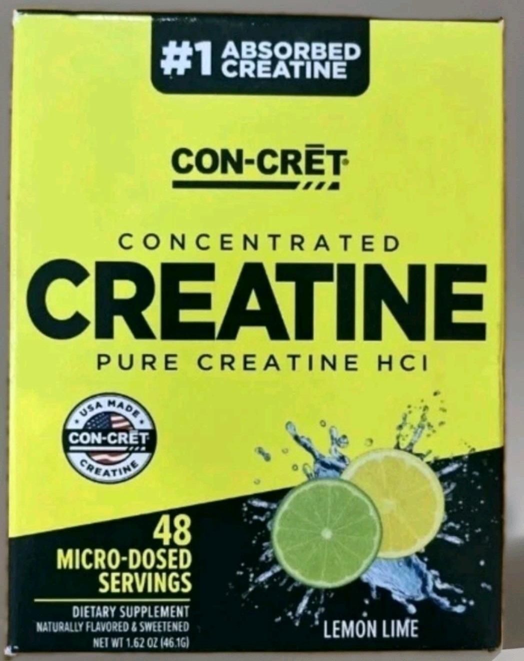 CON-CRET CREATINE HCL 7X CONCENTRATED 48 SERVINGS MUSCLE SUPPLEMENT EXP 4/2026
