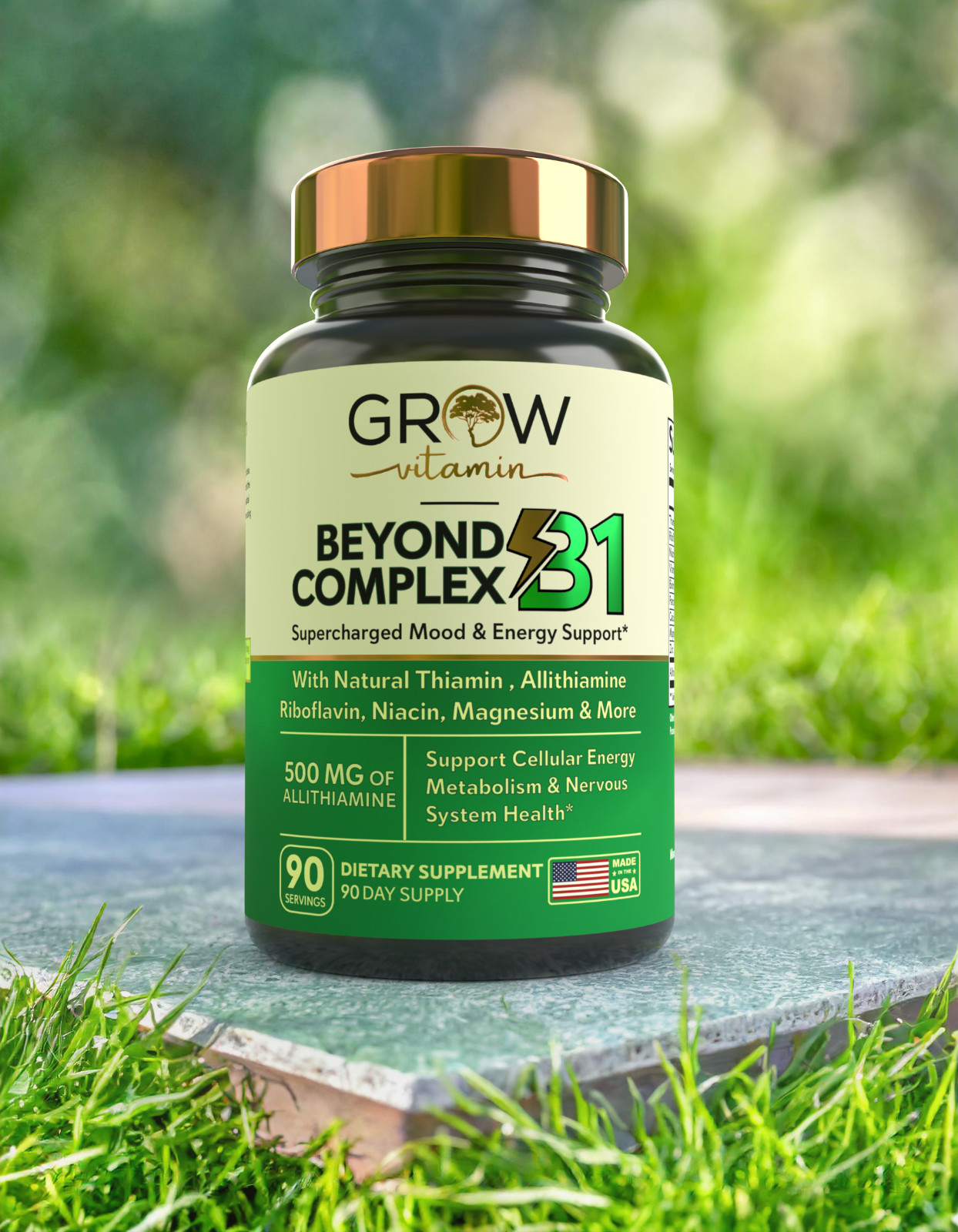 Dr. Berg Natural Vitamin B1 B6 B2 Complex – Allithiamine Vitamin B1 Supplement