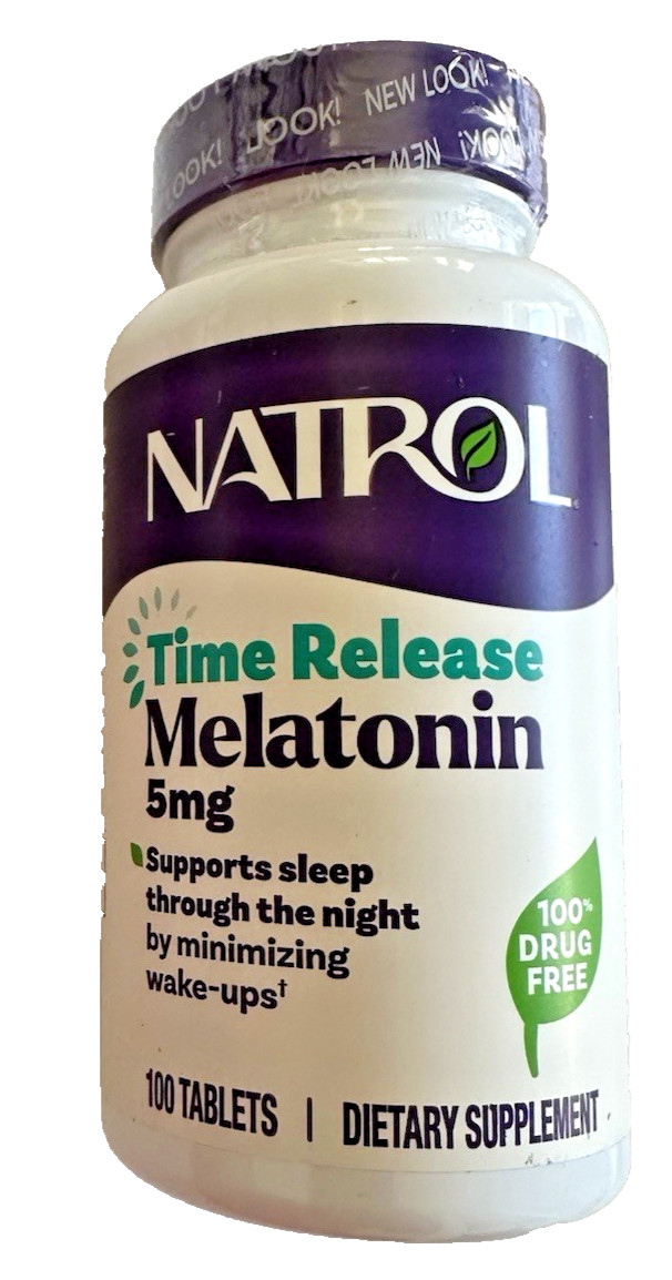 Natrol Melatonin Time Release 5 mg, 100 tablets 100% Drug free support BB02/2028